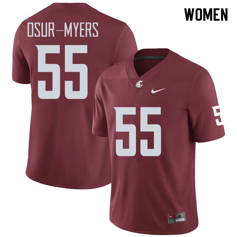 Women #55 Noah Osur-Myers Washington State Cougars College Football Jerseys Sale-Crimson - Click Image to Close